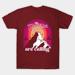 The mountains are calling vintage cartoon T-Shirt